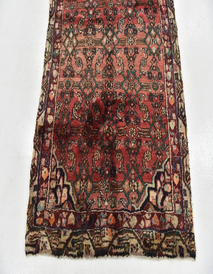 Detail image of 3' 10 x 10' 4 Hand Knotted Hossainabad Persian Wool Runner Rug