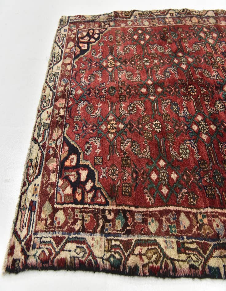 Detail image of 3' 10 x 10' 4 Hand Knotted Hossainabad Persian Wool Runner Rug