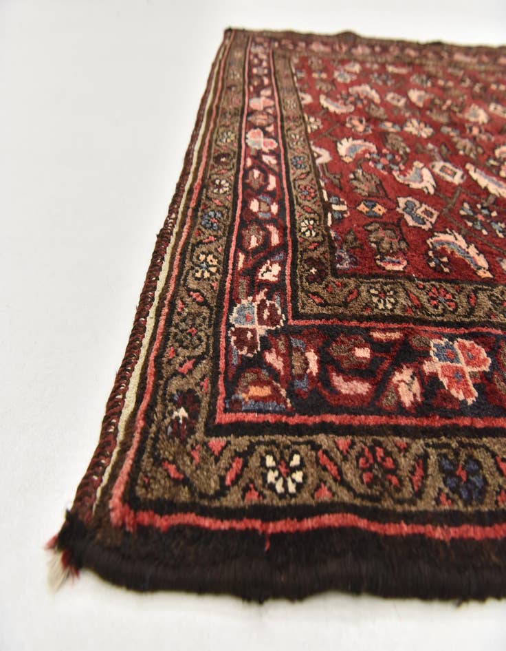 Detail image of  4' 2 x 10' 3  Hand Knotted Hossainabad Persian Wool Runner Rug