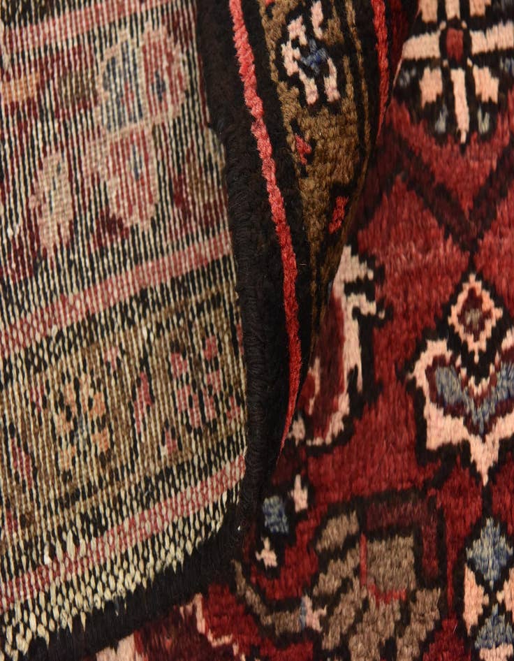 Detail image of  4' 2 x 10' 3  Hand Knotted Hossainabad Persian Wool Runner Rug