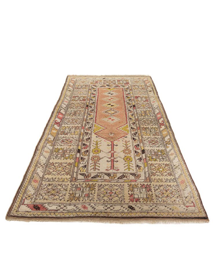 Detail image of 3' 11 x 7' 8 Hand Knotted Kars Wool Runner Rug