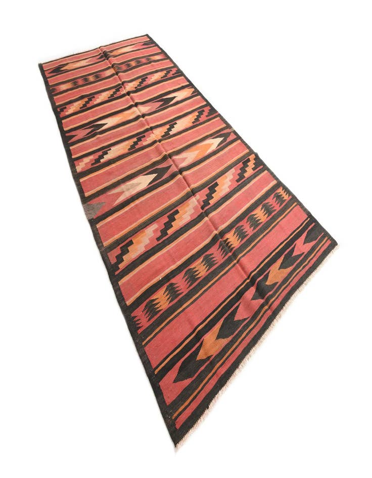 Detail image of  5' 1 x 10' 2  Hand Woven Kilim Afghan Wool Runner Rug