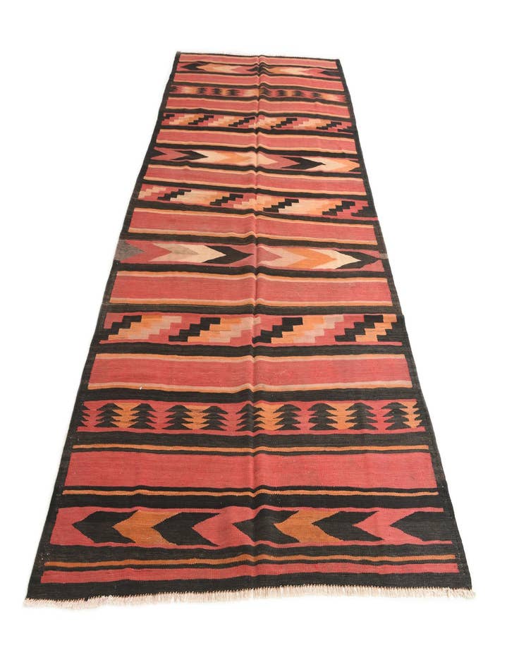 Detail image of  5' 1 x 10' 2  Hand Woven Kilim Afghan Wool Runner Rug