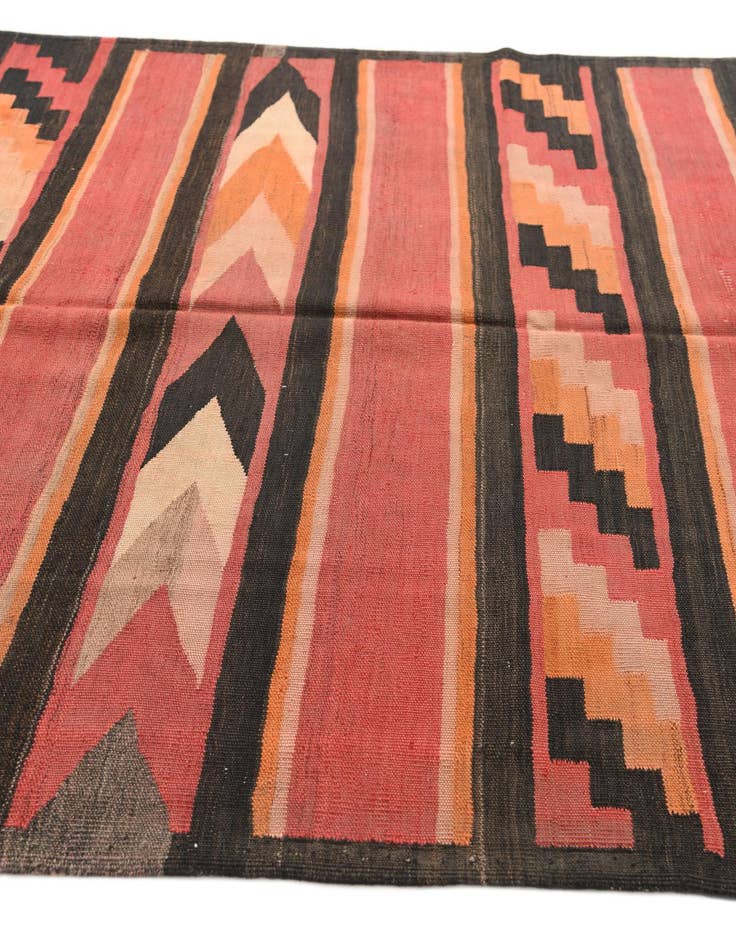 Detail image of  5' 1 x 10' 2  Hand Woven Kilim Afghan Wool Runner Rug