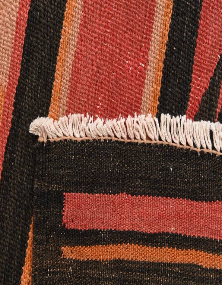 Detail image of  5' 1 x 10' 2  Hand Woven Kilim Afghan Wool Runner Rug