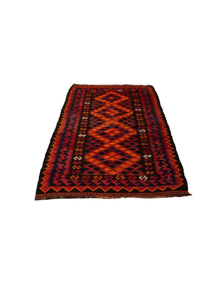 Detail image of  3' 3 x 6' 6  Hand Woven Kilim Afghan Wool Runner Rug