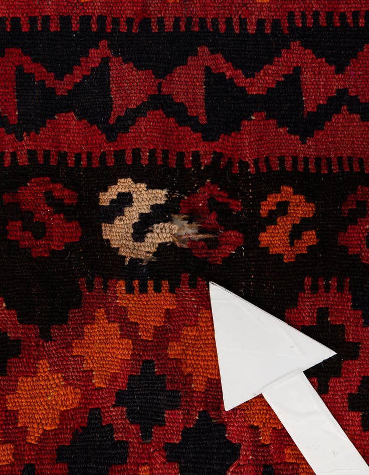 Detail image of  3' 3 x 6' 6  Hand Woven Kilim Afghan Wool Runner Rug