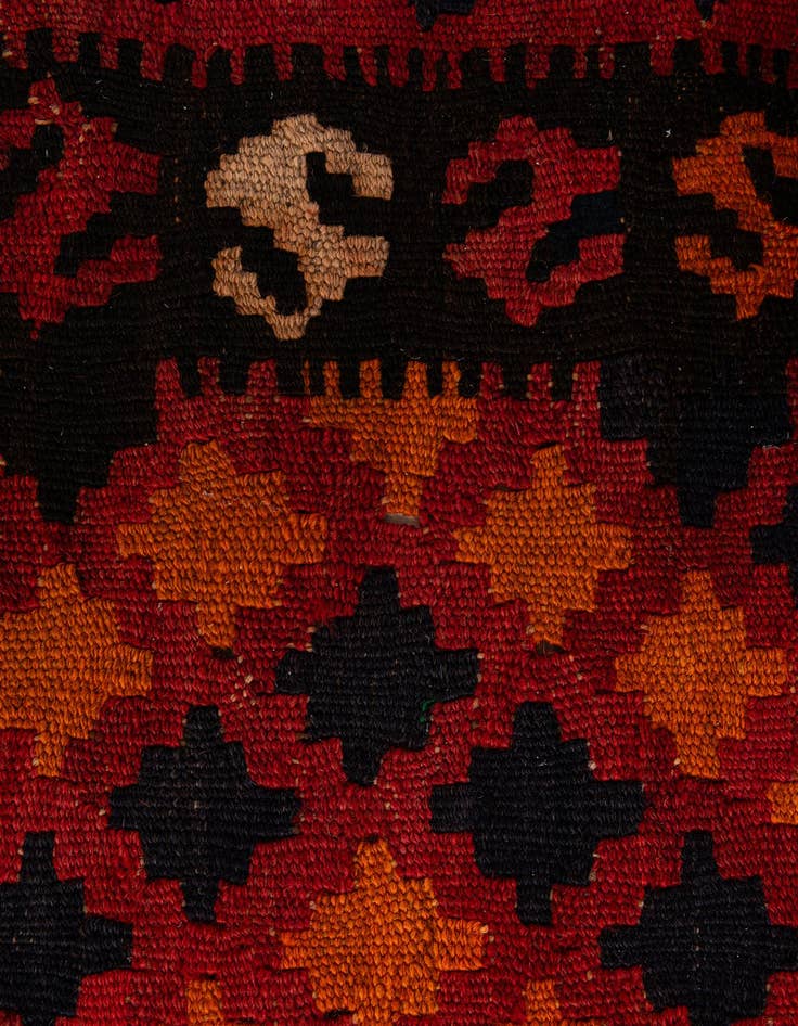 Detail image of  3' 3 x 6' 6  Hand Woven Kilim Afghan Wool Runner Rug