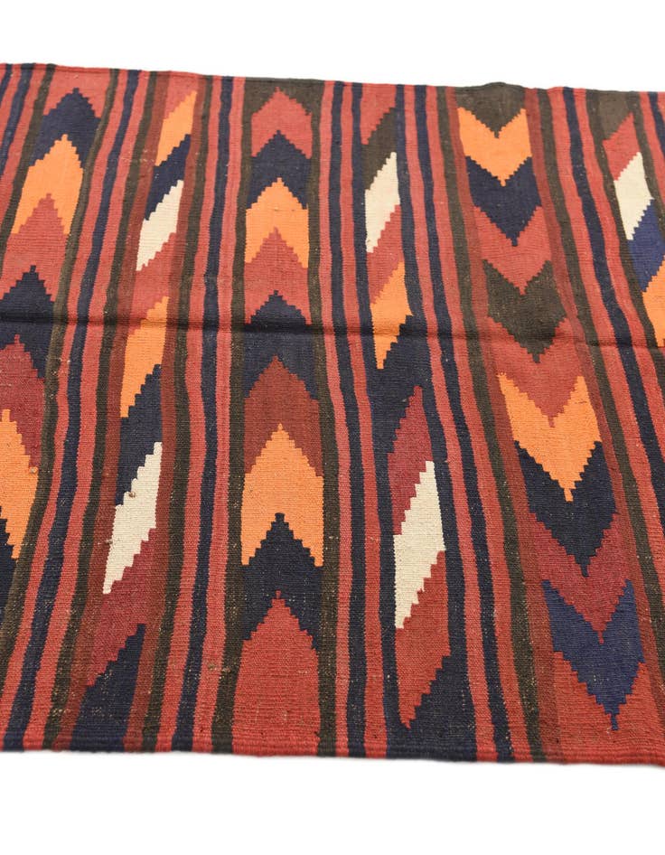 Detail image of  4' x 9' 5  Hand Woven Kilim Afghan Wool Runner Rug