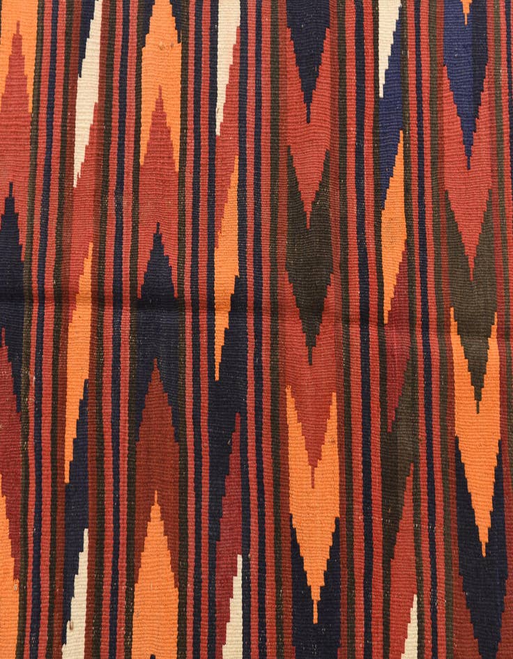 Detail image of  4' x 9' 5  Hand Woven Kilim Afghan Wool Runner Rug