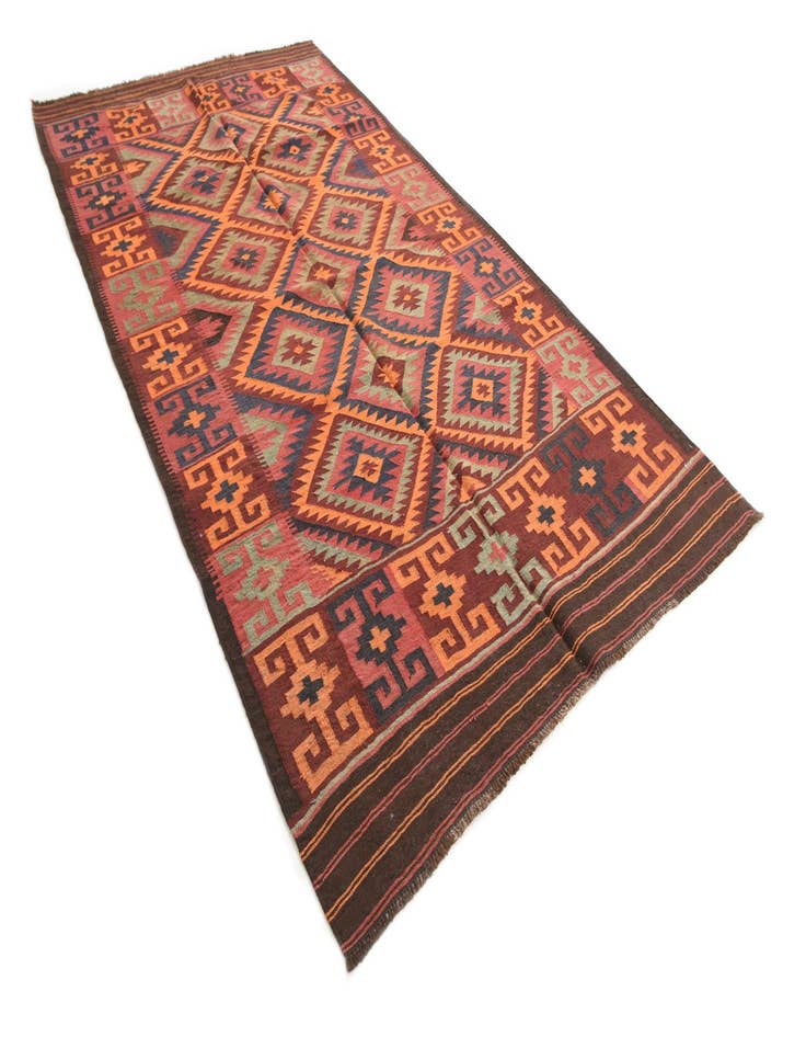 Detail image of  5' 5 x 10' 1  Hand Woven Kilim Afghan Wool Runner Rug