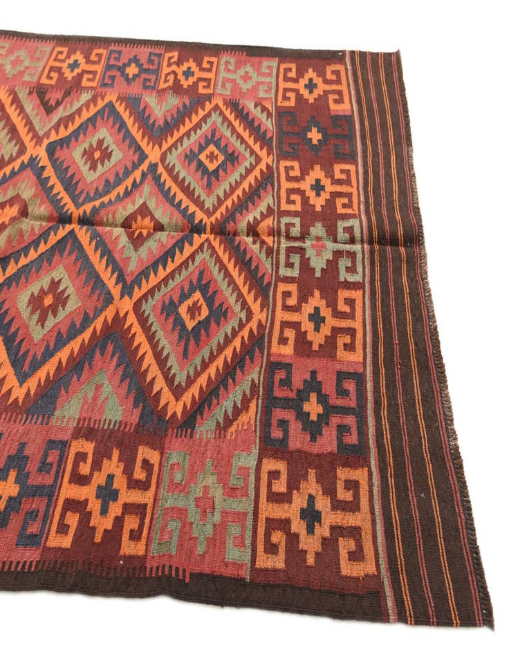 Detail image of  5' 5 x 10' 1  Hand Woven Kilim Afghan Wool Runner Rug