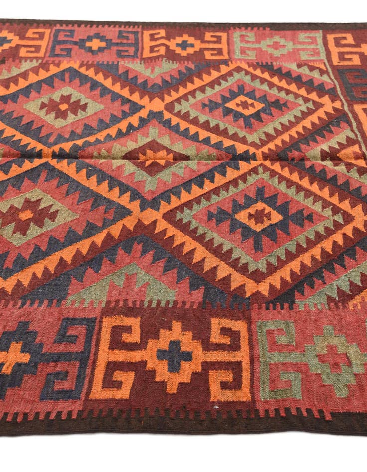 Detail image of  5' 5 x 10' 1  Hand Woven Kilim Afghan Wool Runner Rug