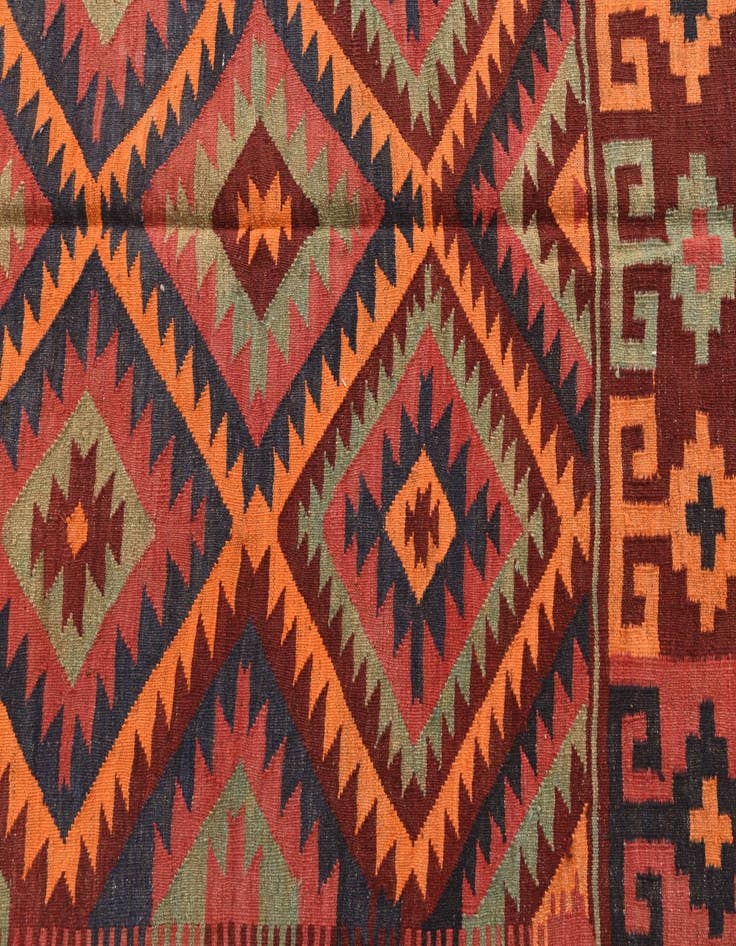 Detail image of  5' 5 x 10' 1  Hand Woven Kilim Afghan Wool Runner Rug
