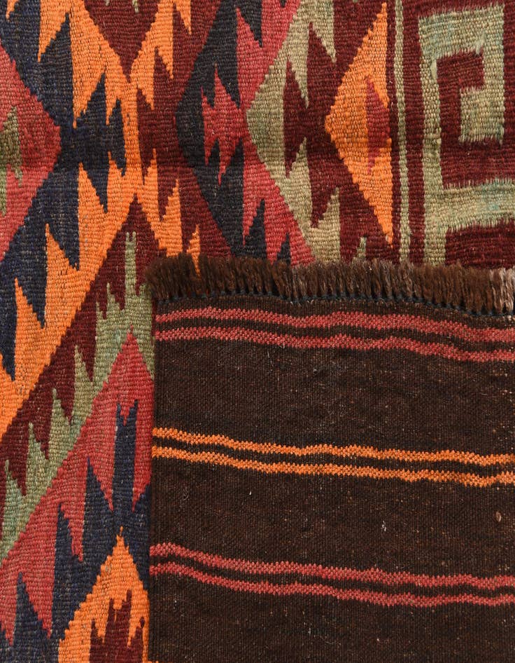 Detail image of  5' 5 x 10' 1  Hand Woven Kilim Afghan Wool Runner Rug