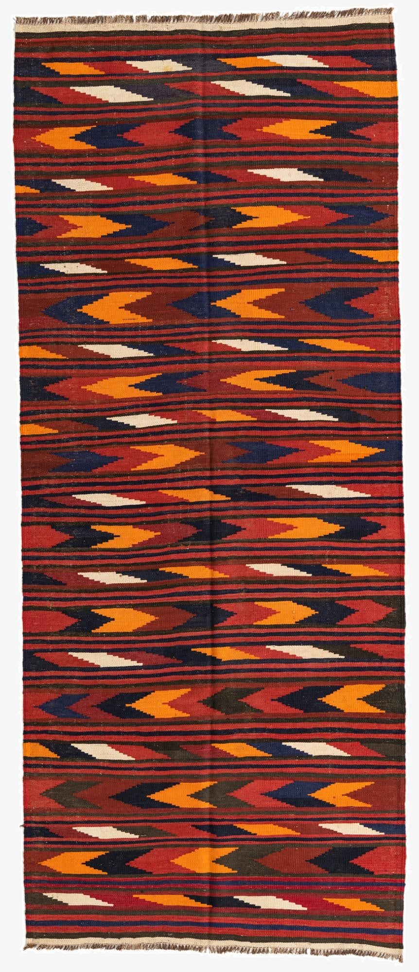  4' x 9' 5  Hand Woven Kilim Afghan Wool Runner Rug