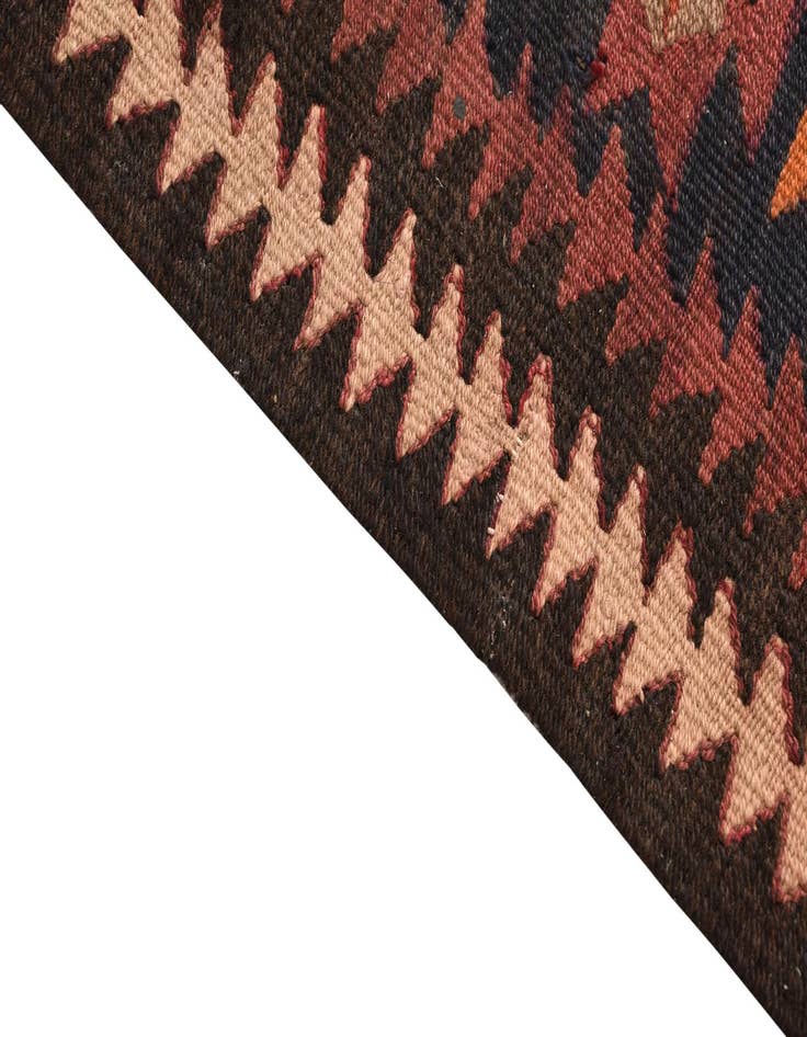 Detail image of  4' 6 x 9' 5  Hand Woven Kilim Fars Wool Runner Rug
