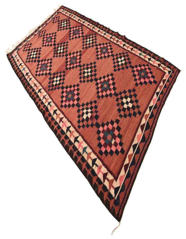 Detail image of  5' 2 x 9' 9  Hand Woven Kilim Fars Wool Runner Rug