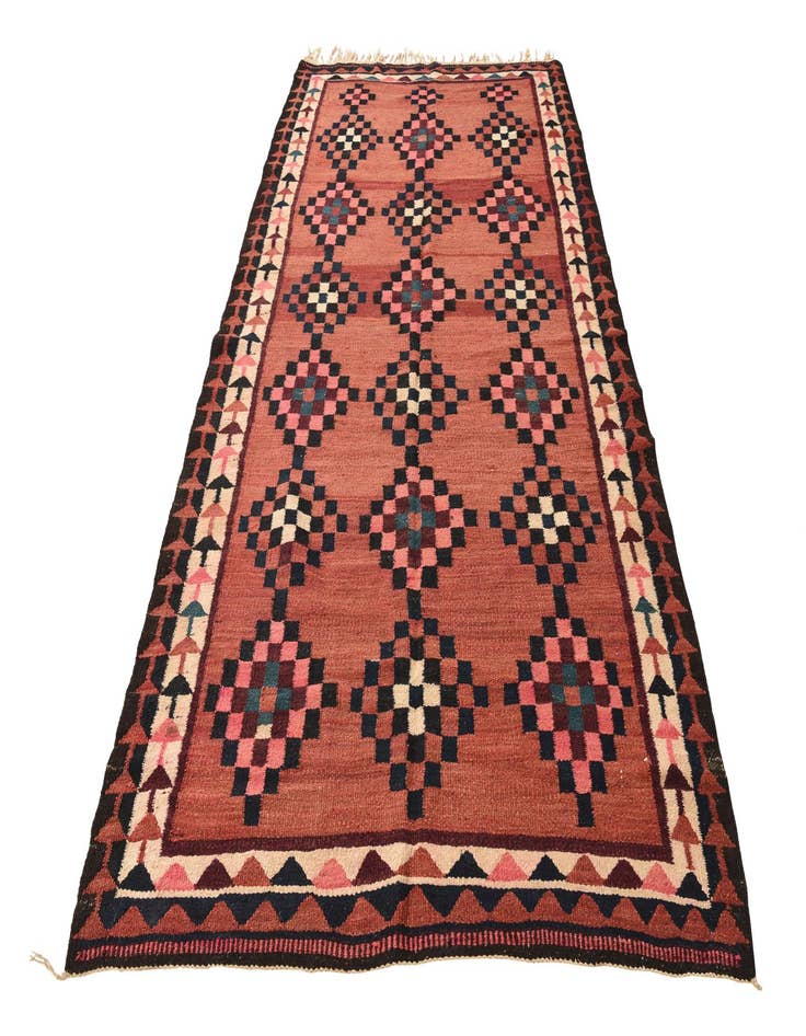 Detail image of  5' 2 x 9' 9  Hand Woven Kilim Fars Wool Runner Rug