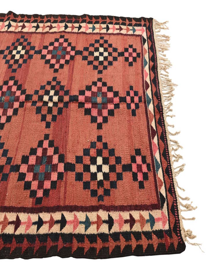 Detail image of  5' 2 x 9' 9  Hand Woven Kilim Fars Wool Runner Rug