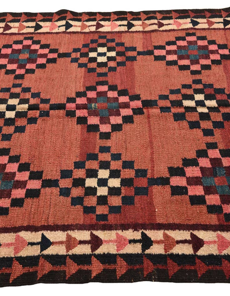 Detail image of  5' 2 x 9' 9  Hand Woven Kilim Fars Wool Runner Rug