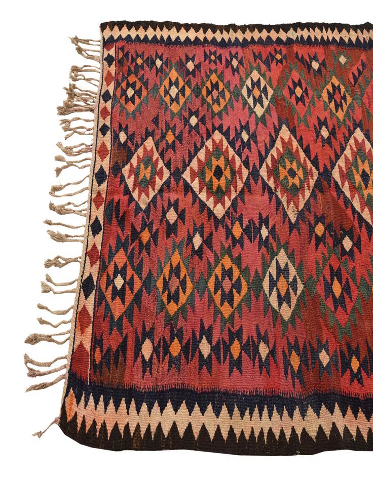 Detail image of  4' x 7' 10  Hand Woven Kilim Fars Wool Runner Rug