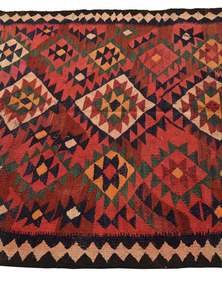 Detail image of  4' x 7' 10  Hand Woven Kilim Fars Wool Runner Rug