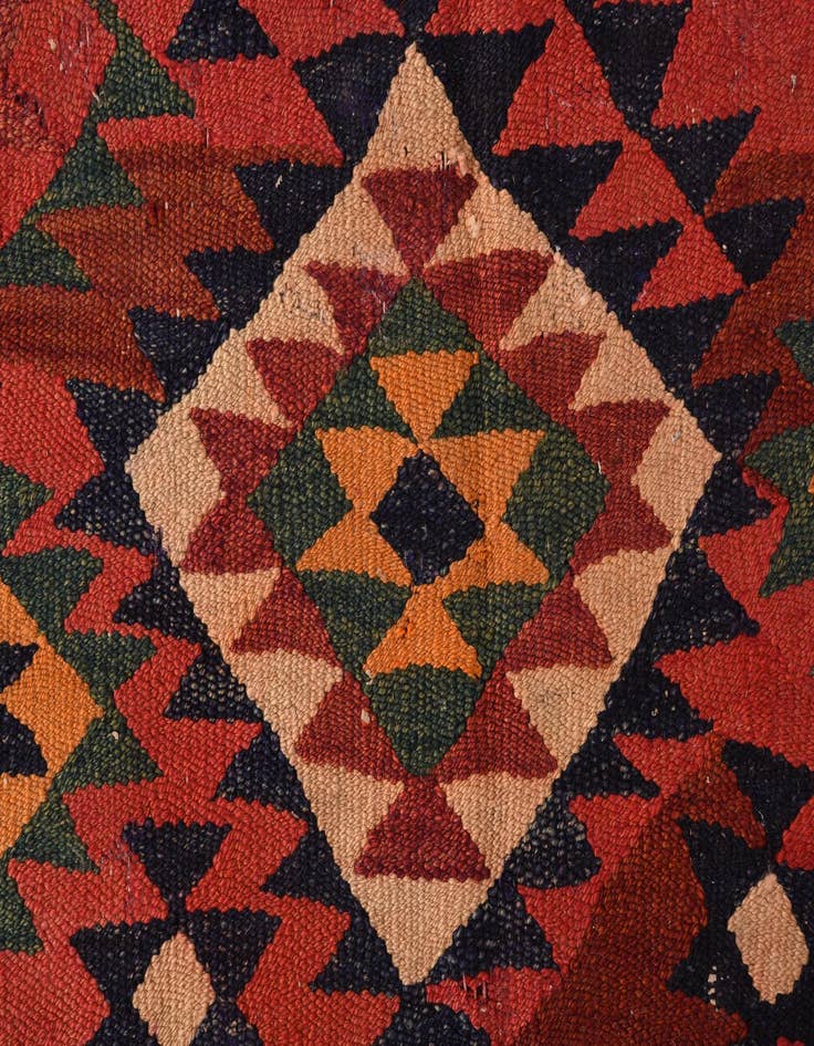 Detail image of  4' x 7' 10  Hand Woven Kilim Fars Wool Runner Rug