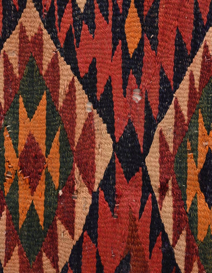 Detail image of  4' x 7' 10  Hand Woven Kilim Fars Wool Runner Rug
