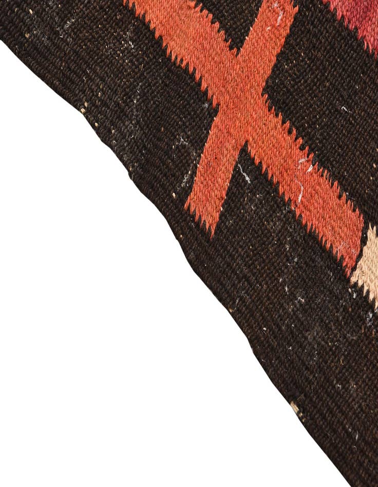 Detail image of  4' 6 x 9'  Hand Woven Kilim Fars Wool Runner Rug