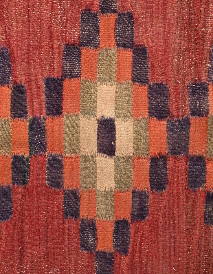 Detail image of  4' 6 x 9'  Hand Woven Kilim Fars Wool Runner Rug