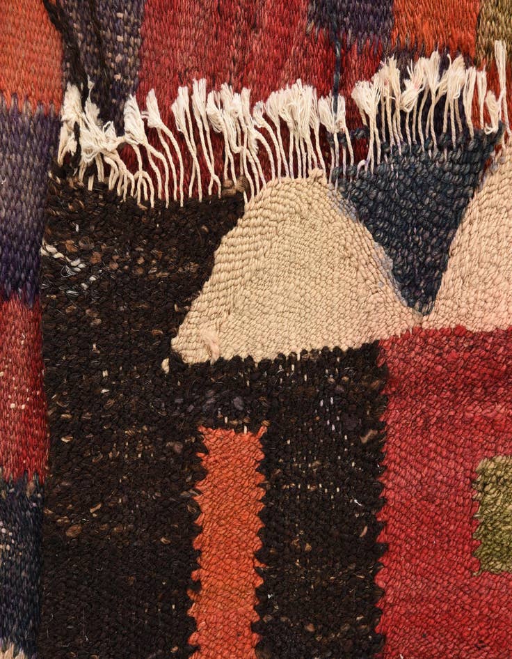 Detail image of  4' 6 x 9'  Hand Woven Kilim Fars Wool Runner Rug