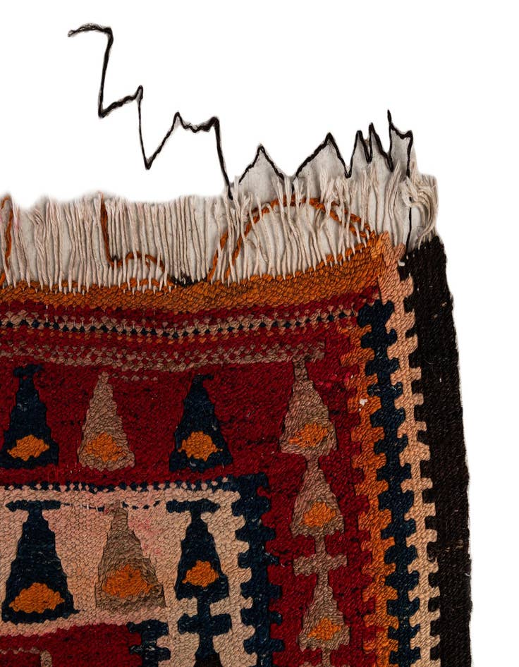 Detail image of  4' 5 x 9' 7  Hand Woven Kilim Fars Wool Runner Rug