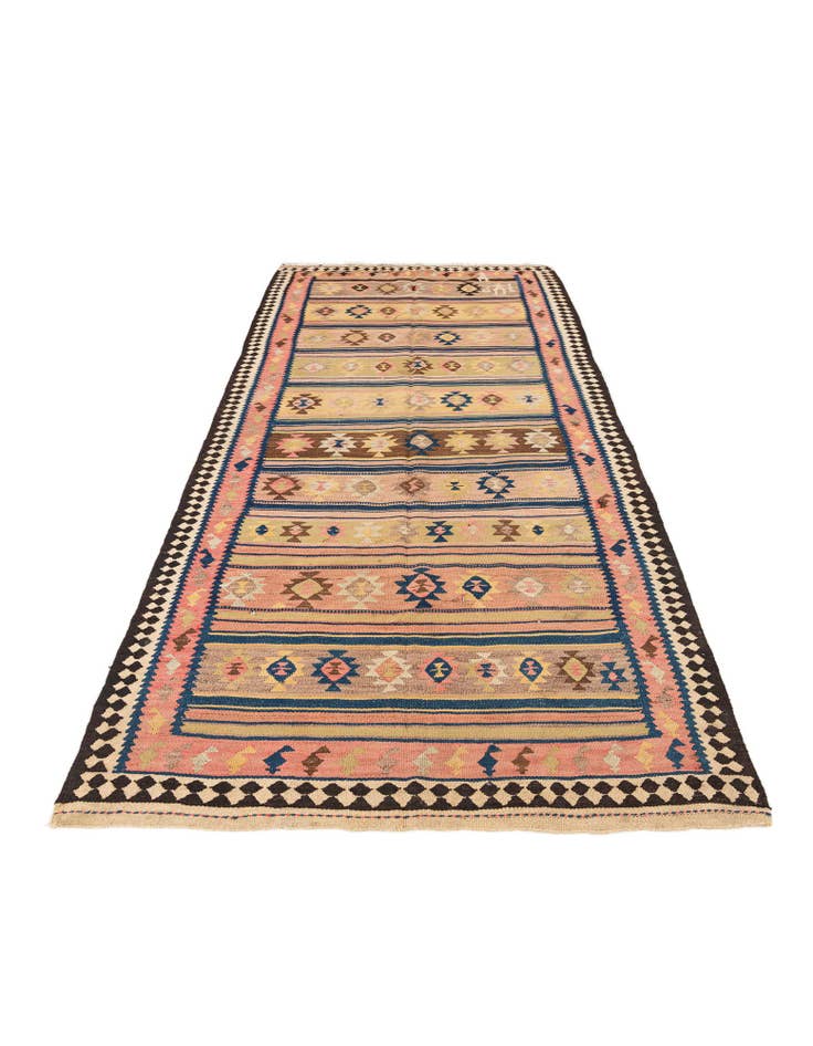 Detail image of  4' 7 x 9' 9  Hand Woven Kilim Fars Wool Runner Rug