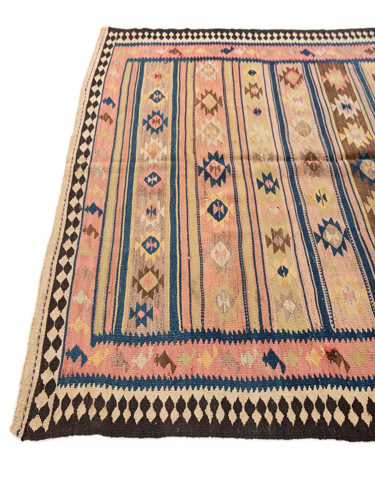Detail image of  4' 7 x 9' 9  Hand Woven Kilim Fars Wool Runner Rug