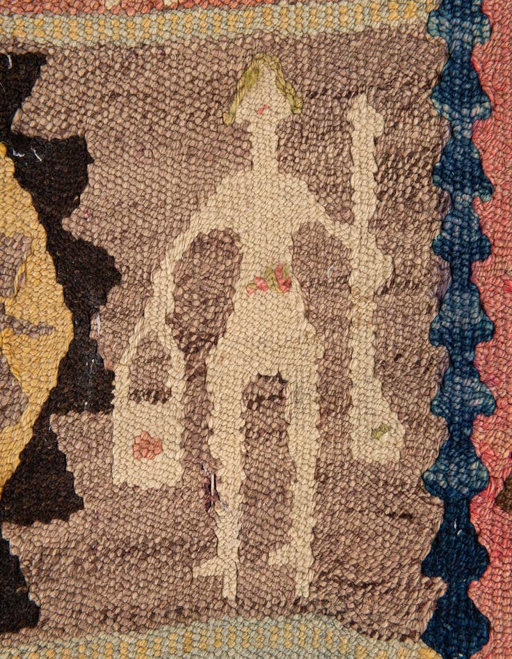 Detail image of  4' 7 x 9' 9  Hand Woven Kilim Fars Wool Runner Rug