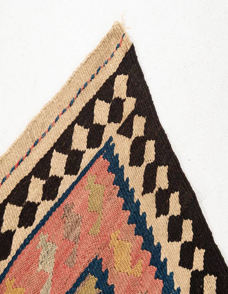 Detail image of  4' 7 x 9' 9  Hand Woven Kilim Fars Wool Runner Rug