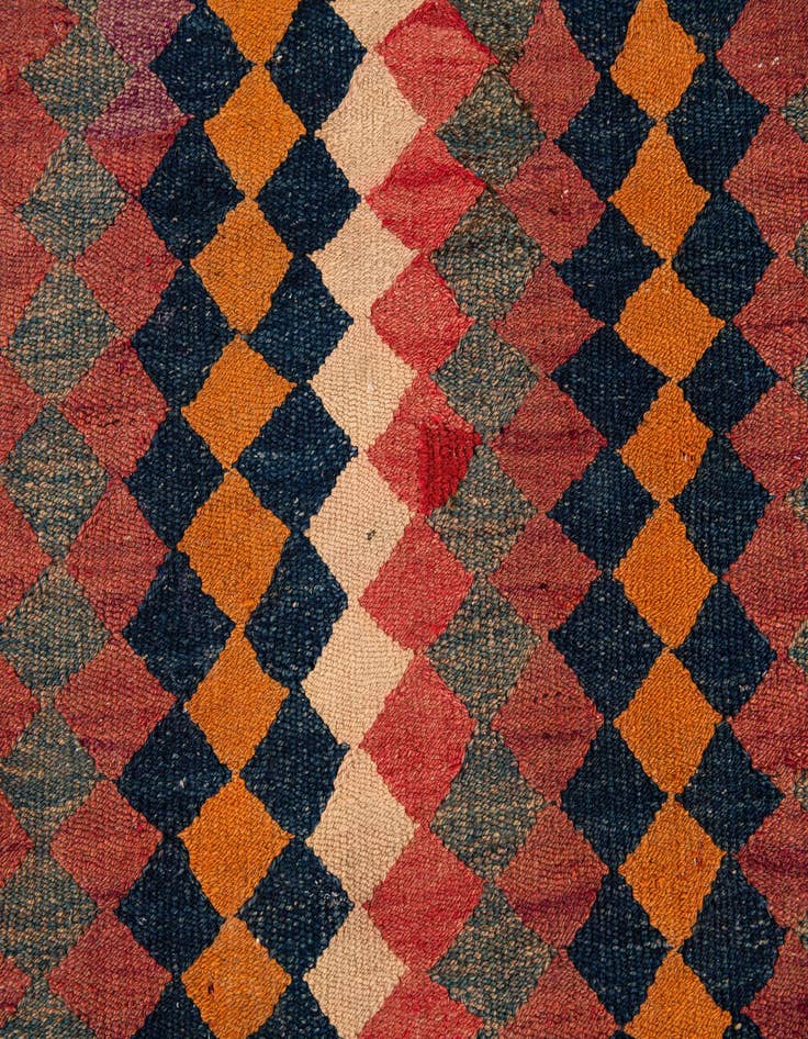 Detail image of  4' 6 x 10' 6  Hand Woven Kilim Fars Wool Runner Rug