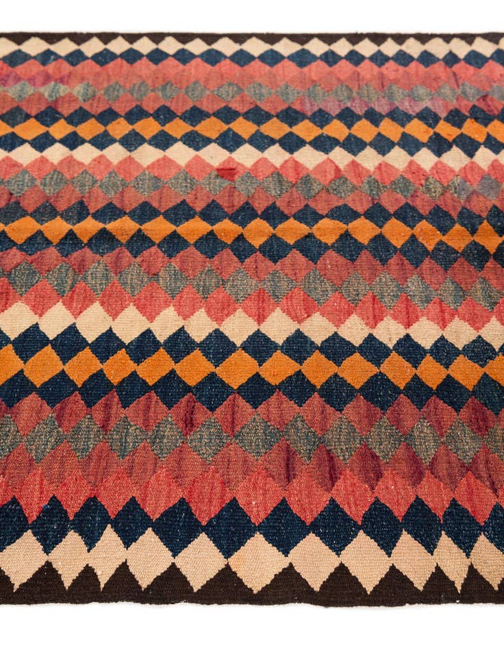 Detail image of  4' 6 x 10' 6  Hand Woven Kilim Fars Wool Runner Rug