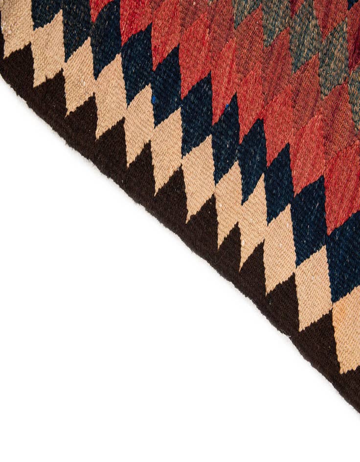 Detail image of  4' 6 x 10' 6  Hand Woven Kilim Fars Wool Runner Rug