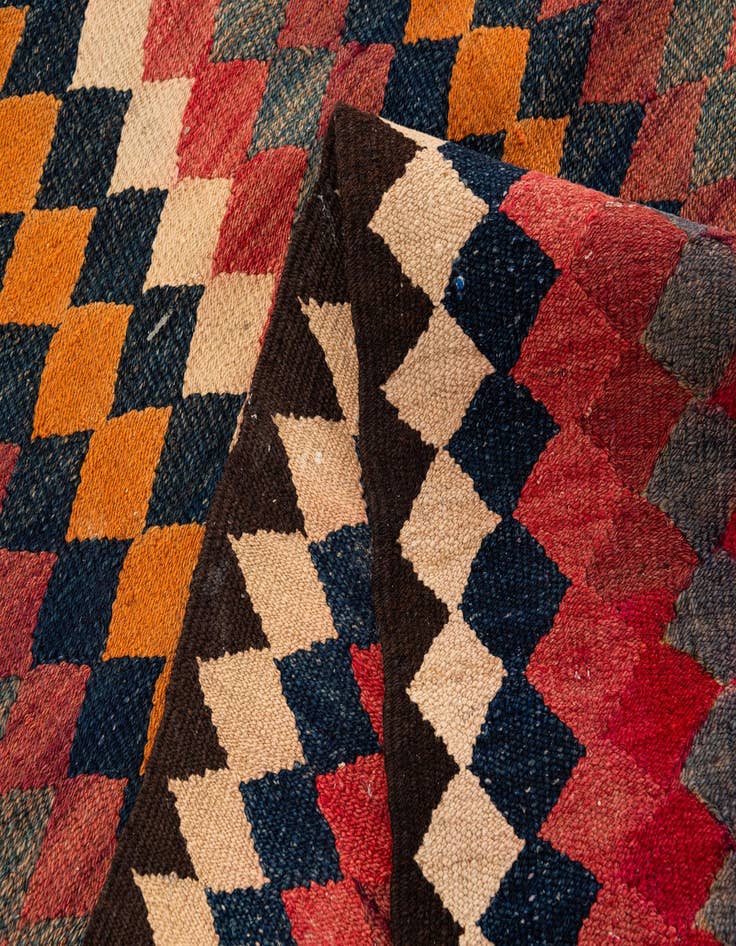 Detail image of  4' 6 x 10' 6  Hand Woven Kilim Fars Wool Runner Rug
