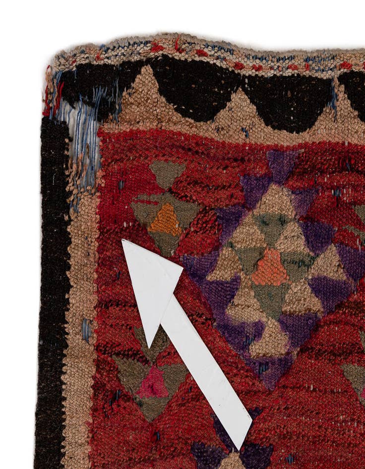 Detail image of  4' 9 x 9' 5  Hand Woven Kilim Fars Wool Runner Rug