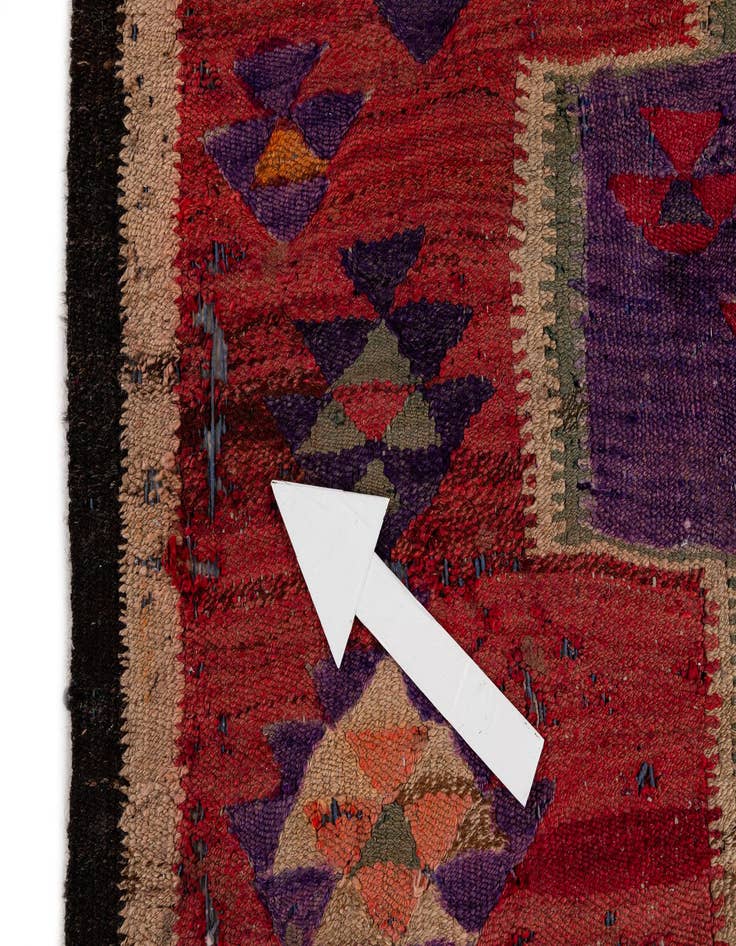 Detail image of  4' 9 x 9' 5  Hand Woven Kilim Fars Wool Runner Rug
