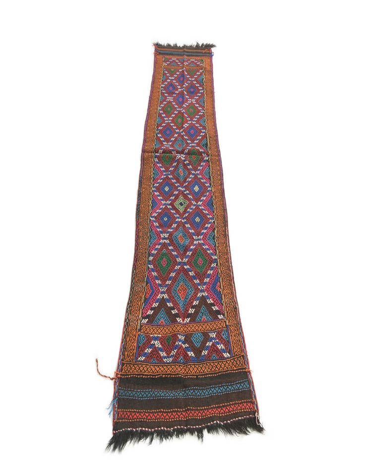 Detail image of  2' x 8' 5  Hand Knotted Kilim Fars Persian Wool Runner Rug