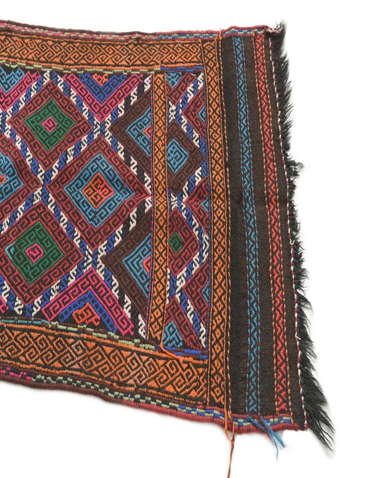 Detail image of  2' x 8' 5  Hand Knotted Kilim Fars Persian Wool Runner Rug