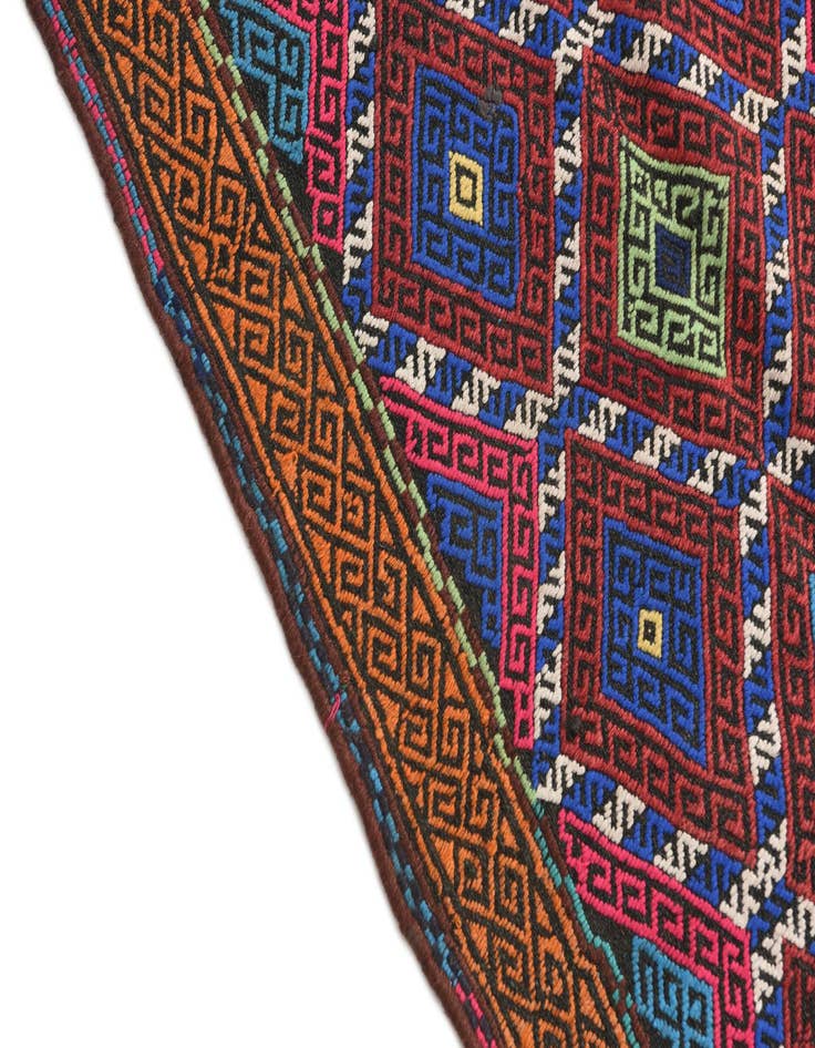 Detail image of  2' x 8' 5  Hand Knotted Kilim Fars Persian Wool Runner Rug