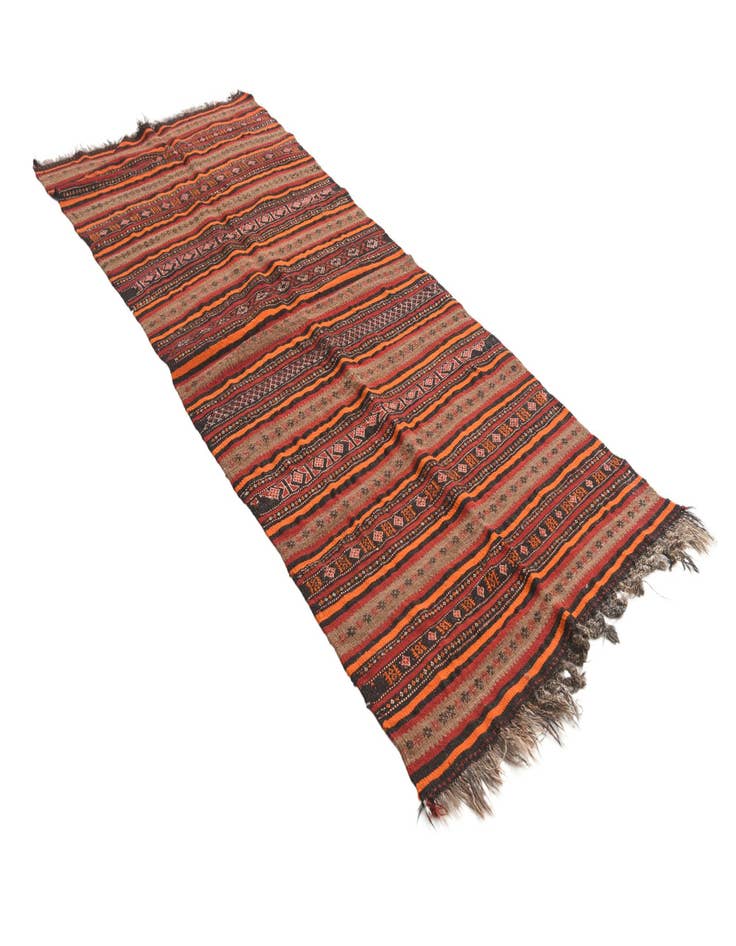 Detail image of  3' 10 x 9' 6  Hand Woven Kilim Fars Wool Runner Rug