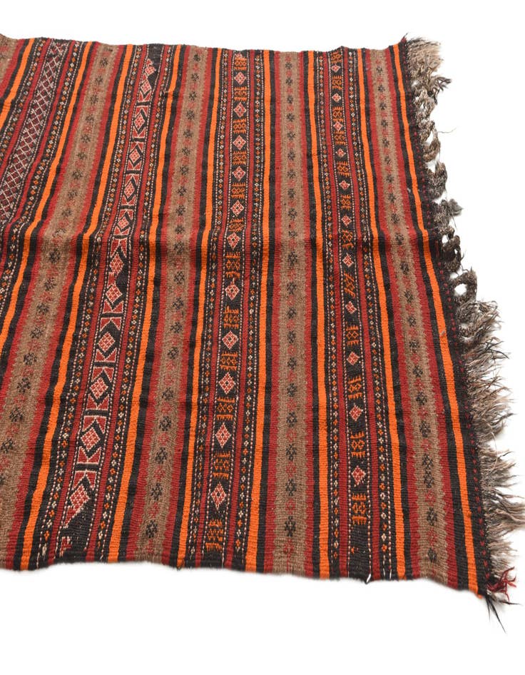 Detail image of  3' 10 x 9' 6  Hand Woven Kilim Fars Wool Runner Rug