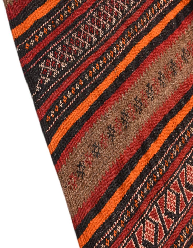 Detail image of  3' 10 x 9' 6  Hand Woven Kilim Fars Wool Runner Rug
