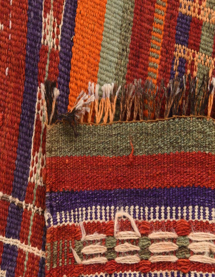 Detail image of  4' x 9' 1  Hand Woven Kilim Fars Wool Runner Rug